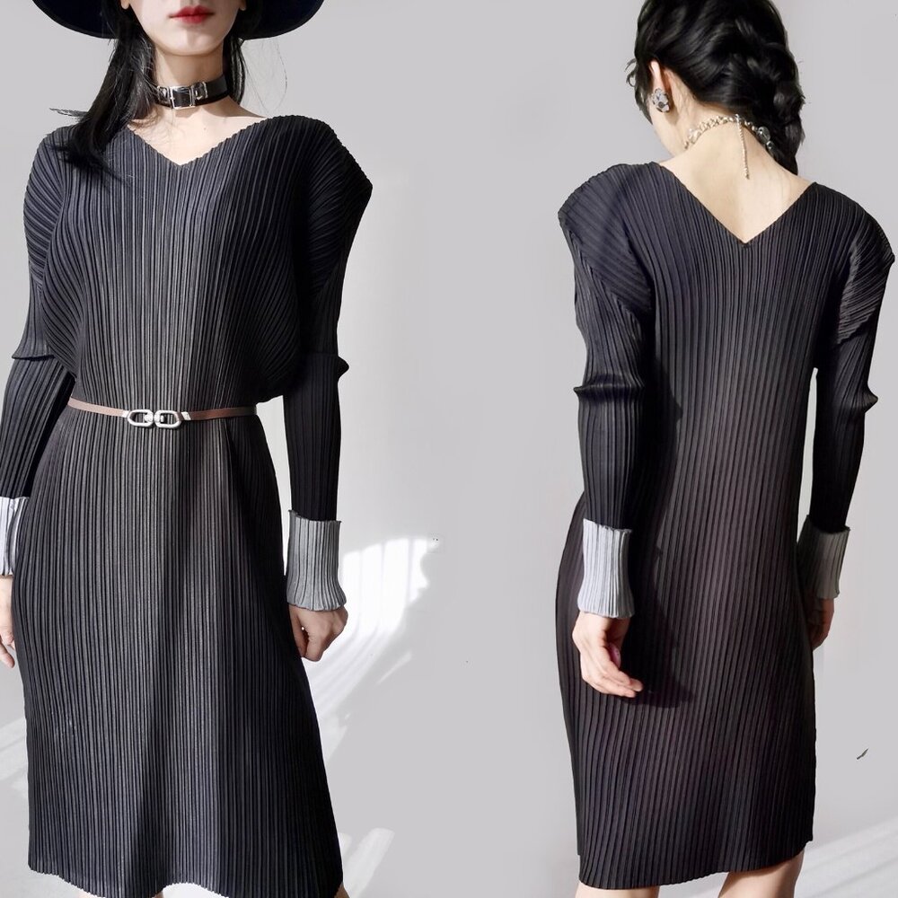 Issey Miyake Black Long Sleeve Dress View 5